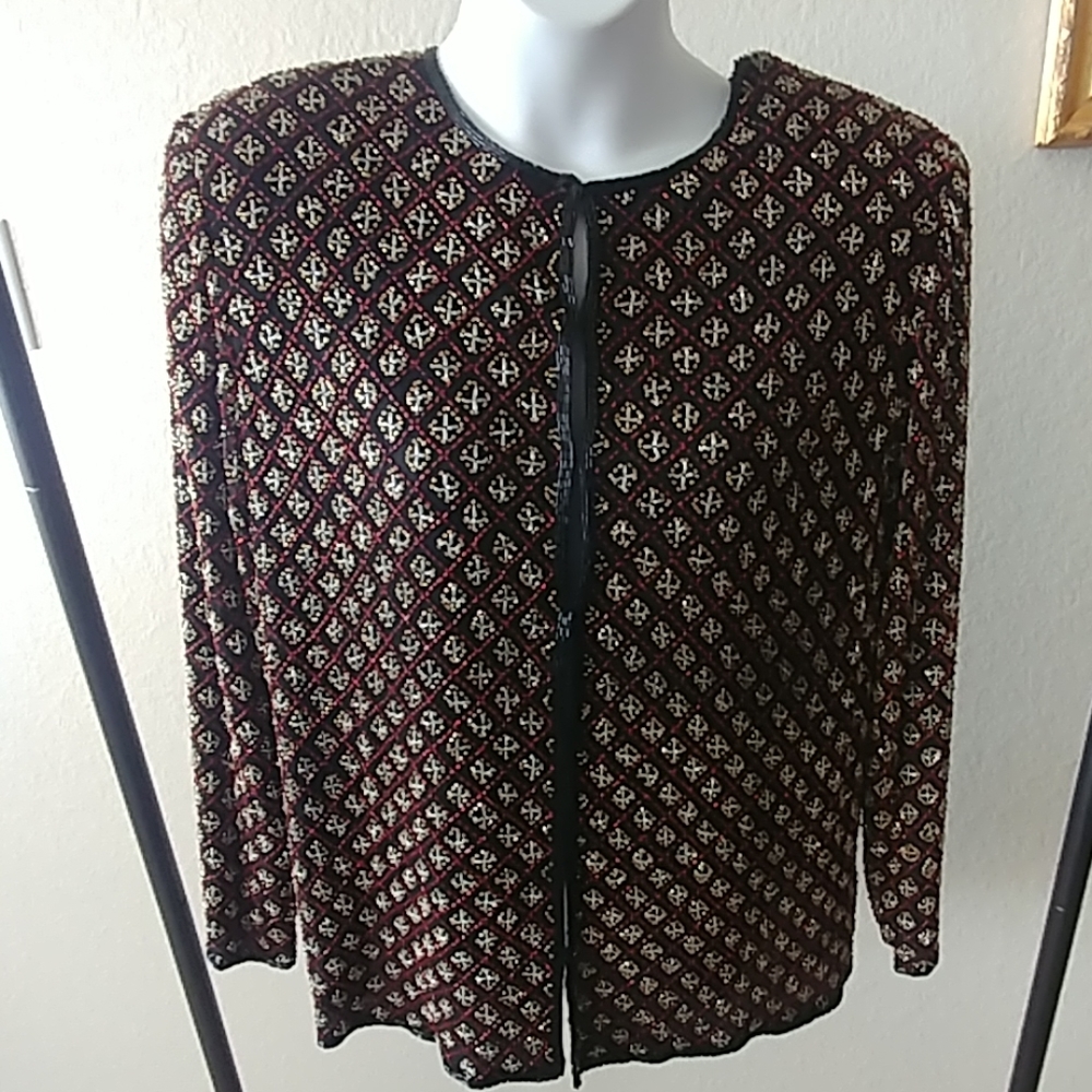 August Max Woman Silk Beaded Jacket 20